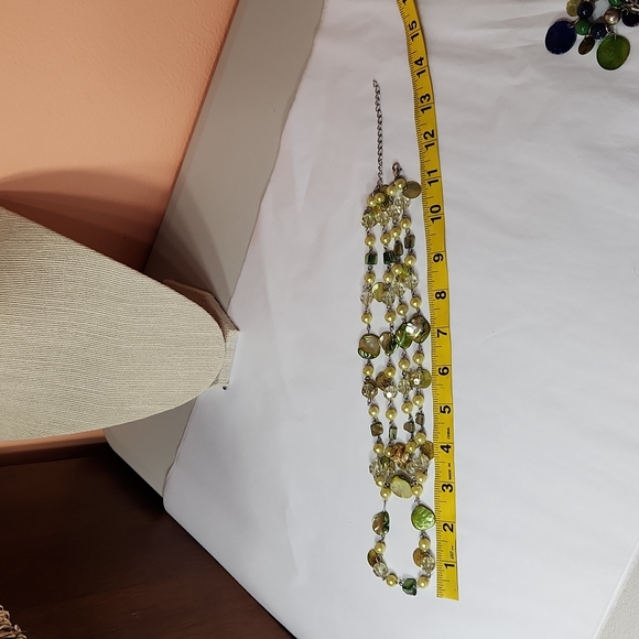 $5☃️Lot of 6 Fashion Jewelry 2 Necklaces & 4 Bracelets Green Themed Shell - Picture 5 of 15